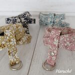 【サンプル品】小花柄【８の字ハーネス】+【リングリード】のセット　　カラー：４色より選択