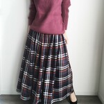 ウールチェックスカート