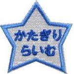 白地　ポリエステル　名札　アップリケ　星