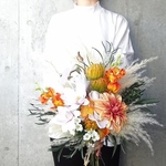 【大人気】おしゃれ花嫁の淡いテラコッタカラーブーケ ドライフラワー ウェディングブーケ