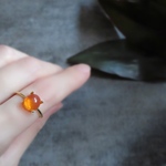 【一点もの】8mm美粒「ファイヤーオパール」カボションリング