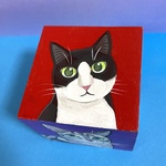 猫の似顔絵小物入れ
