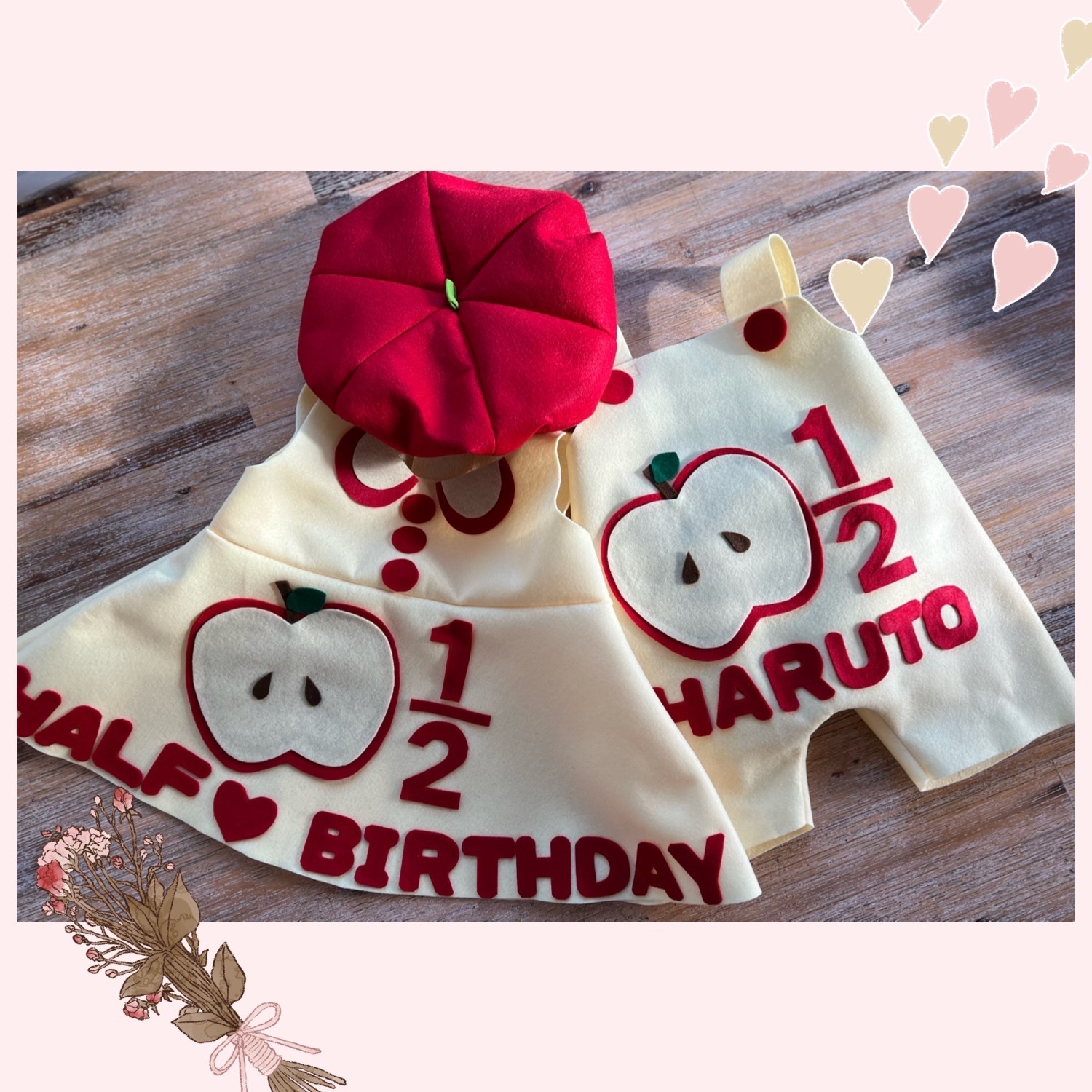 りんごちゃん(⁠*⁠˘⁠︶⁠˘⁠*⁠)⁠様　サロペット 大人気♥️ハーフバースデー衣装🌟サロペット♡りんごちゃん