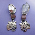 虎の王様 シルバーキング ピアス イヤリング tiger silver王冠 天然石 王冠 冠 crown 大ぶり  