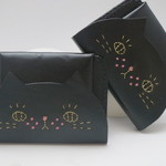 50%OFF　Ｂ品　カード入れつきコインケース　黒猫(スムース）　牛革　