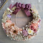 Jolie botanique＜rose saumon＞＊ハーフムーンリース＊プリザーブドフラワー＊お花＊ギフト＊結婚祝い＊新築祝い＊お誕生日祝い＊フラワーギフト＊クリスマス＊冬＊春