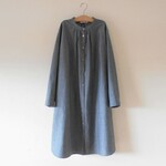 バンドカラーのシャツワンピース