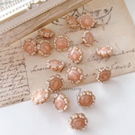 4pcs ＊レトロ調 パール縁取りボタン 12mm  (ベージュ)  （0165）