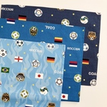 サッカー★給食用ナフキン〈ネイビー・青・水色〉