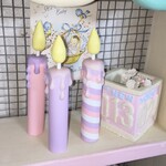 ウッド キャンドル 3本 セット（パープル）