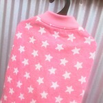 ~犬服 わんこ服 中型犬 ダブルニット ラグランT 杢ピンク  星柄 7号 