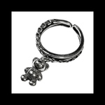 silver925【bearcharm_slash RING】くま 熊 シルバー 個性的 量産型 パンク ロック メンズ ユニセックス  ゴシック 病みかわいい ヴィンテージ  アンティーク リング