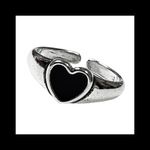 再販 silver925【plane_BKheart RING】ハート シルバー 個性的 量産型 パンク ロック メンズ ユニセックス  ゴシック 病みかわいい ヴィンテージ  アンティーク リング