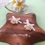 大人気で再販♡パステル ハワイアン ピアスorイヤリング ピンク（受注製作）