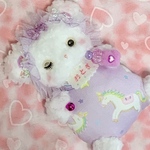 メルヘン城のおとぎ姫💜ベビーベア🧸✨赤ちゃん✨ゆめかわいい✨ファンシー✨レトロ✨ぬいぐるみ✨ペット　雑貨　ギフト　プレゼント　クリスマス　ユニコーン　昭和レトロ　ロリータ