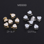 送料無料  8個  シリコンピアスキャッチ ハート型 6×8mm カン付き（8ヶ） M8999-R