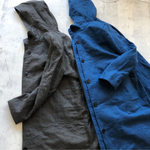 【冬SALE】厚手リネンのフーテッドコート　 
