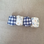 おてだま４個セット　チェックと小花