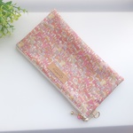 LIBERTY　リバティ　Jenny's Ribbons/ ジェニーズリボンズ　36P 　中布・内ポケット・縦３列カードポケット付きポーチ　★通帳ポーチに♪