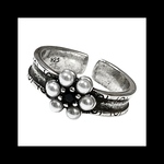 再販 silver925【perlflower_pointBK RING】シルバー フラワー パール パンク ロック メンズ 個性的 病みかわいい ヴィンテージ  銀 ユニセックス ストリート