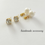2wayコットンパールピアス
