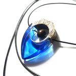 ハンドメイド ウッドレジン ウッドアクセサリー レジンアクセサリー ネックレス 木 海