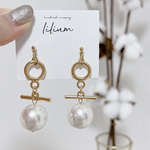 人気商品　パール×ゴールド リングピアス イヤリング