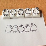 文鳥もち寝セット＊消しゴムはんこ