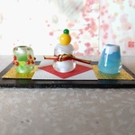 とんぼ玉　正月お飾り　鏡餅セット