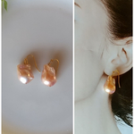 大粒！バロックパールピアス/イヤリング ナチュラル