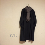 charcoal gray 圧縮ニット 一重 羽織コート