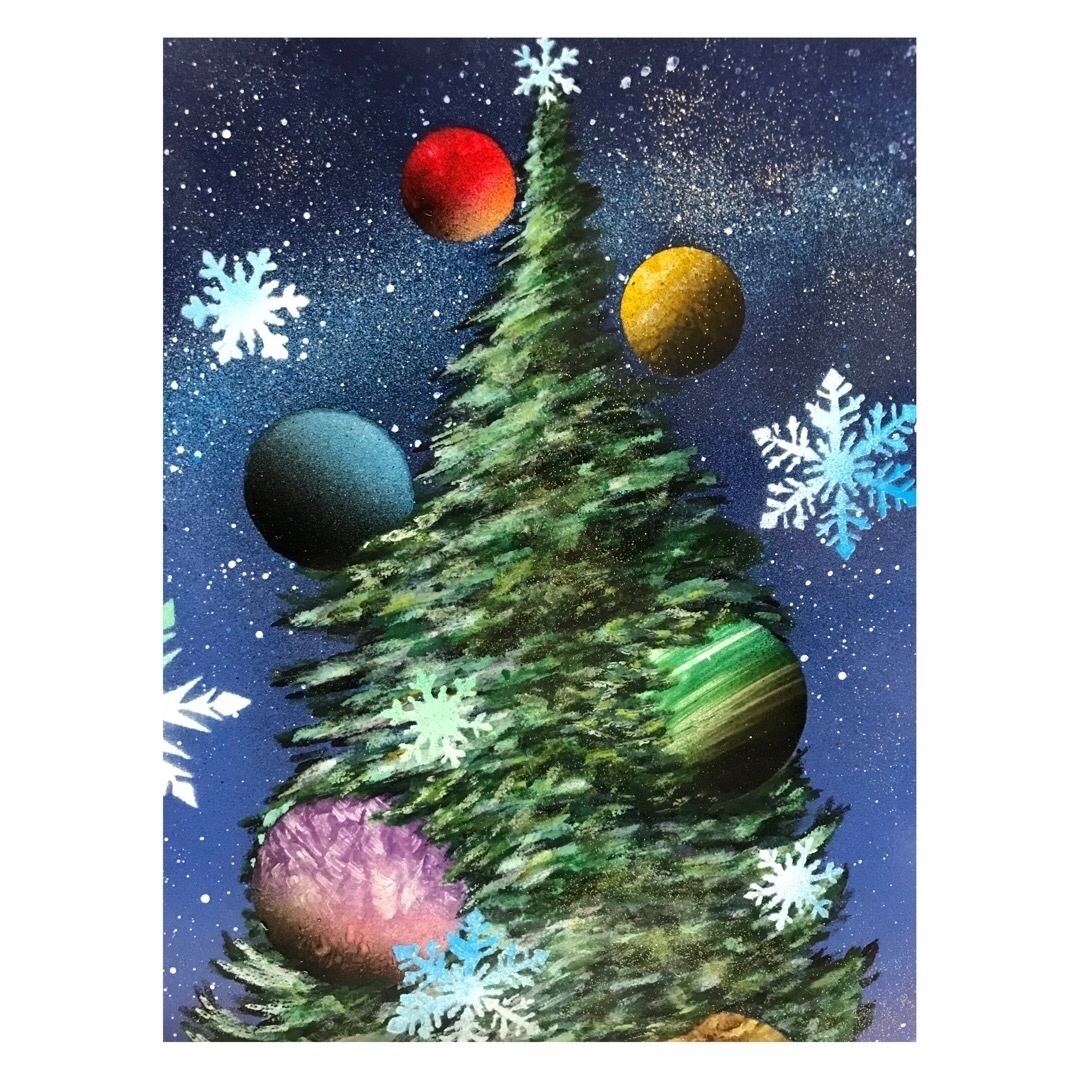スプレーアート作品「クリスマスツリー」 - SPRAY-KURI'S GALLERY