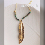 エスニックフェザーネックレス