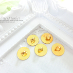 10個セット☆ゴールド　好みのパーツをヘアゴムに♪ヘアゴム用金属製留め具パーツ　貼り付け用