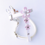 プルメリアのハーネス(ホワイト・ピンク)☆犬 ハーネス☆