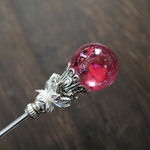 [Element Orb Rod(Rose)]　魔法石輝くシンプルな魔法の杖簪