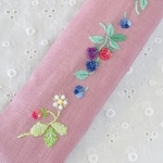 フルーツの手刺繍　がま口ペンケース