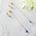 カイヤナイト＆ジルコニア・ピアス