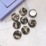 6pcs[ブラック] ウール くるみぼたん　カボション   s139