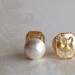 ネコにパール ピアス コットンパールキャッチ