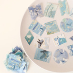 箔押し切手sticker　blue　　４５枚入