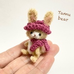 ミニチュア モールアート ニットコーデのウサちゃん モールベア テディベア Tamubear