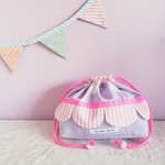 スカラップのお弁当袋　pink×purple サイズ変更可能