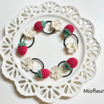 【新色追加🌸】2個セット🍓苺とお花のミニヘアゴム🍓