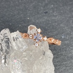 雪結晶❄️サファイア フリーリング☃️rose gold