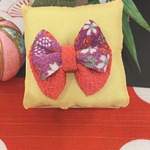 うさぎ♡ちりめん和柄リボン♡パープルピンク