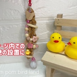 *100*天然素材りんりん粟穂ホルダー♡ピンク♡小鳥さんのハンドメイドトイ