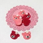 花付きくまちゃんフェイスデコパーツ 8個