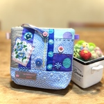 水色ドットデコポーチ✨