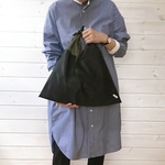 【 撥水ナイロン 3way エコバッグ 】 L size / ブラック × モスグリーン